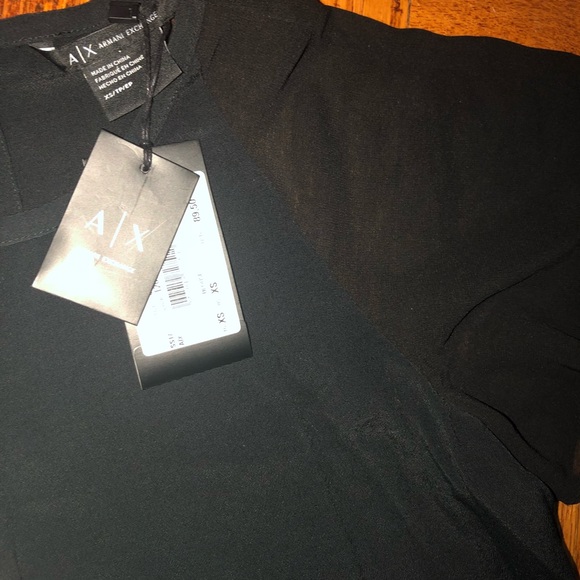 Armani Exchange Black Sheer Sleeve Blouse - Picture 6 of 7